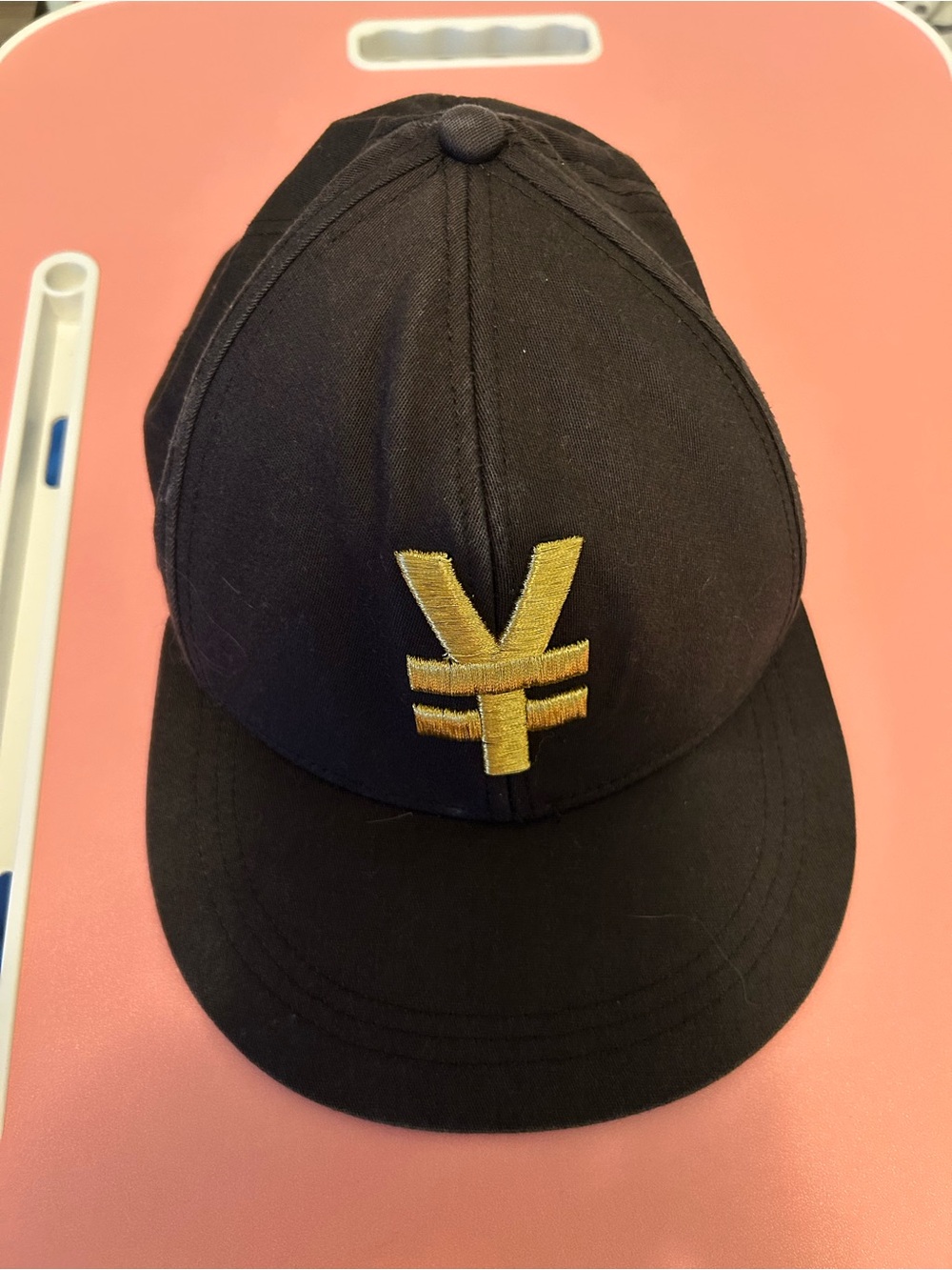 H&M Black Cap with Gold Yen Emblem
